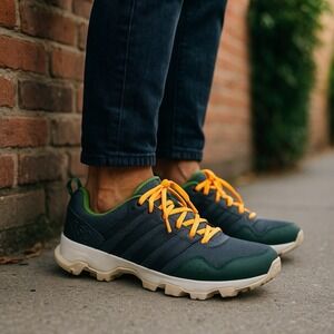 Adidas GSG Trail Running Shoes Men's Size 8 Gray Green Orange‎